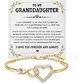 Larvincy To My Beautiful Granddaughter Bracelet With Heartfelt Message & Elegant Box - Granddaughter Gifts from Grandma Grandparents, Love Jewelry On Valentines Day, Birthday, Graduation, Christmas