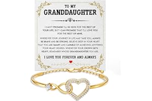 Larvincy To My Beautiful Granddaughter Bracelet With Heartfelt Message & Elegant Box - Granddaughter Gifts from Grandma Grandparents, Love Jewelry On Valentines Day, Birthday, Graduation, Christmas