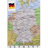 3dRose Towel - Image of Map of Germany with Cities and Flag - 15 by 22-inches (TWL_299558_1)