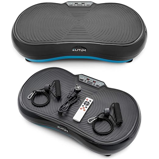 Elitum Vibrationsplatte PX200 Vibrationsgerät 99 Intensitätsstufen 11 Trainingsprogramme belastbar bis 150 kg Fernbedienung E