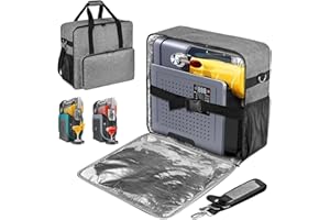 BOHEMIABY 2025Thermal Slushie Machine Carrying Bag, Large Portable Slushie Carrying Case for Ninjaa Fs301 & Fs300, Large Opening Design, Thick Padding, Removable Shoulder Strap, Accessory Bag (Gray)