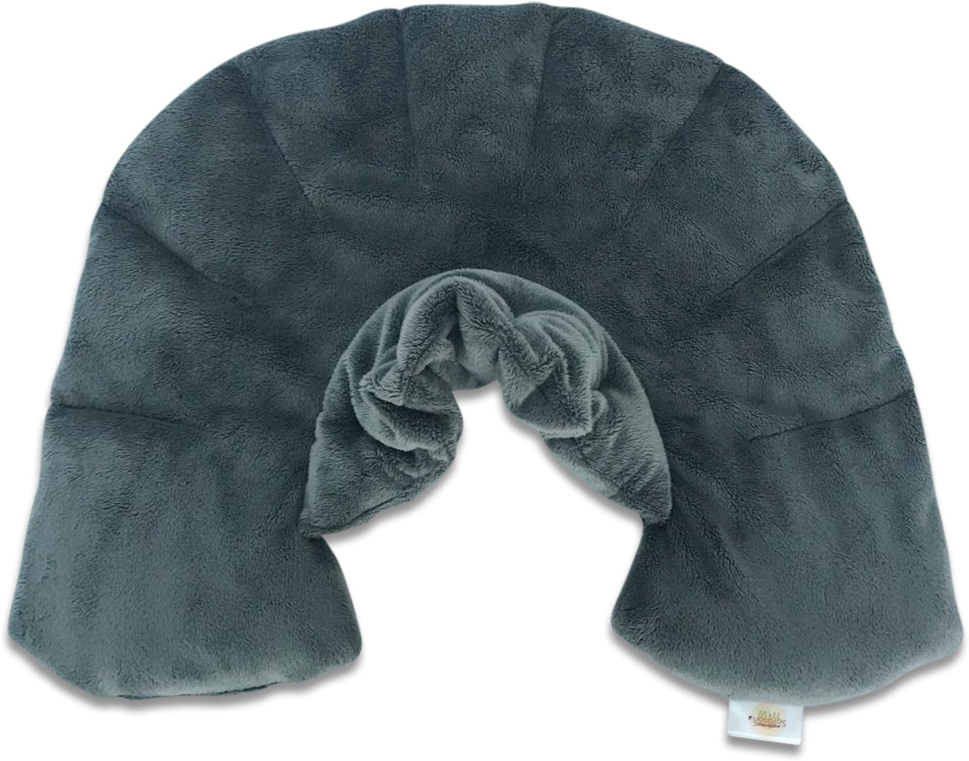 Heat Therapy Neck, Shoulder & Upper Back Muscle Pain Relief Microwaveable Wrap by Savasana Now - Reusable Soothing Heating Aromatherapy Pad - Natural Body Comfort Physical Therapy - Soft Plush Fabric
