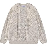 Aelfric Eden Women Solid Sweater Crew Neck Long Sleeve Knit Sweater Oversized Pullover Sweater
