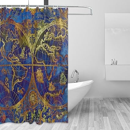 Amazon Com Shower Curtain Custom Fabric Set 72x72 Inch Vintage