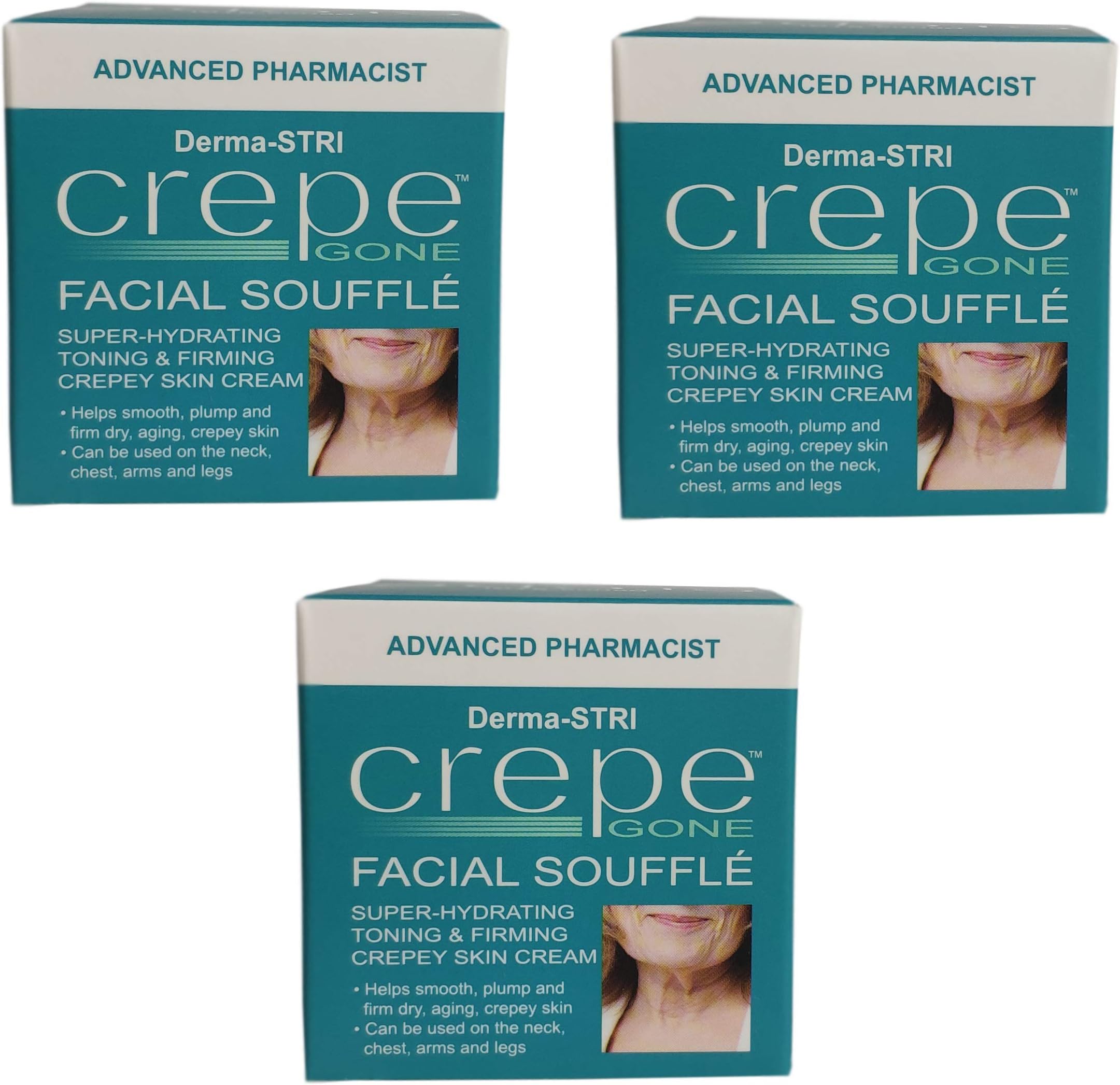 Crepe Gone Facial Souffle Anti Aging Skin Cream Super hydrating Toning & Firming Crepey Skin Cream (3x)