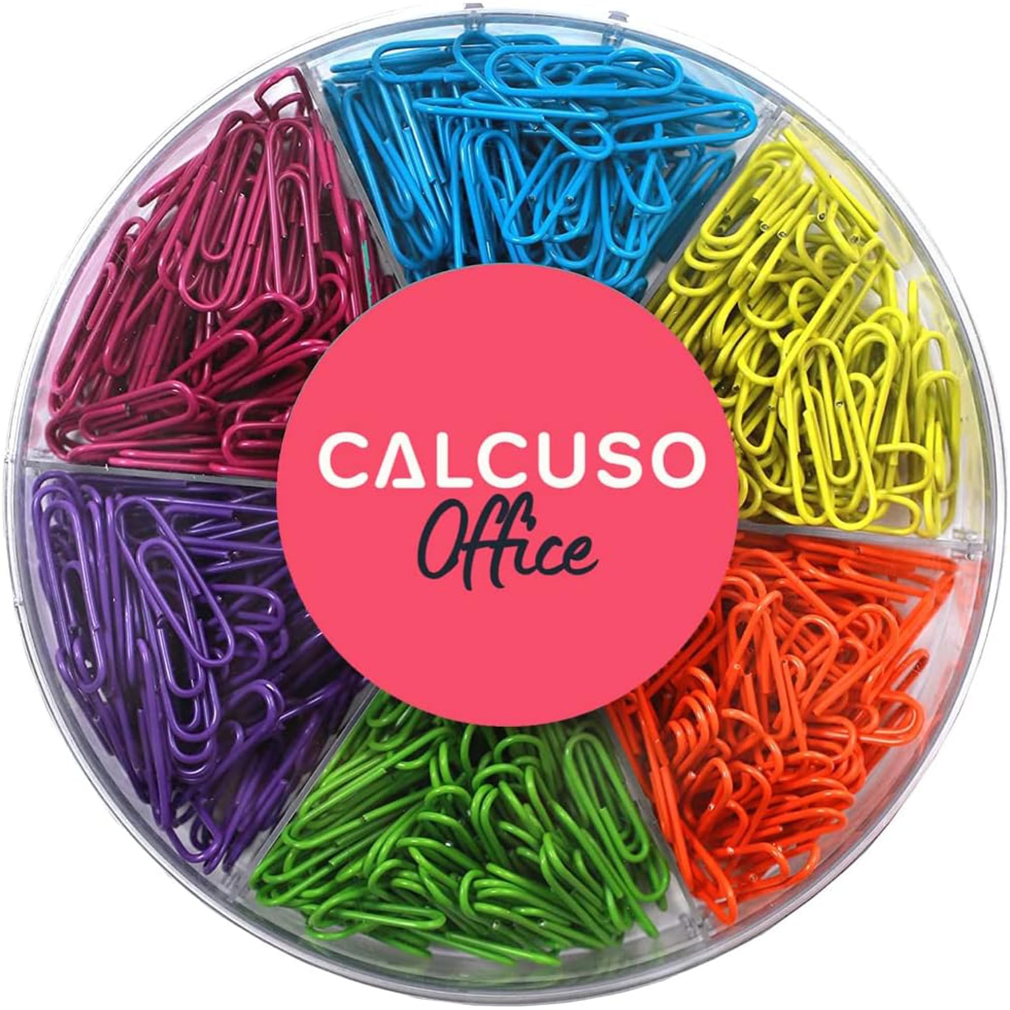CALCUSO Paper Clips: Colored, durable paper clips for school/office use, 480 pieces, 6 colors with 80 pieces each