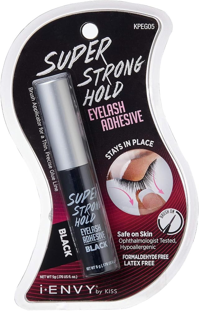 i•ENVY Super Strong Hold Eyelash Adhesive, Waterproof, 48-Hour Long-Lasting Lash Glue, Latex-Free, Hypoallergenic, Quick-Dryi