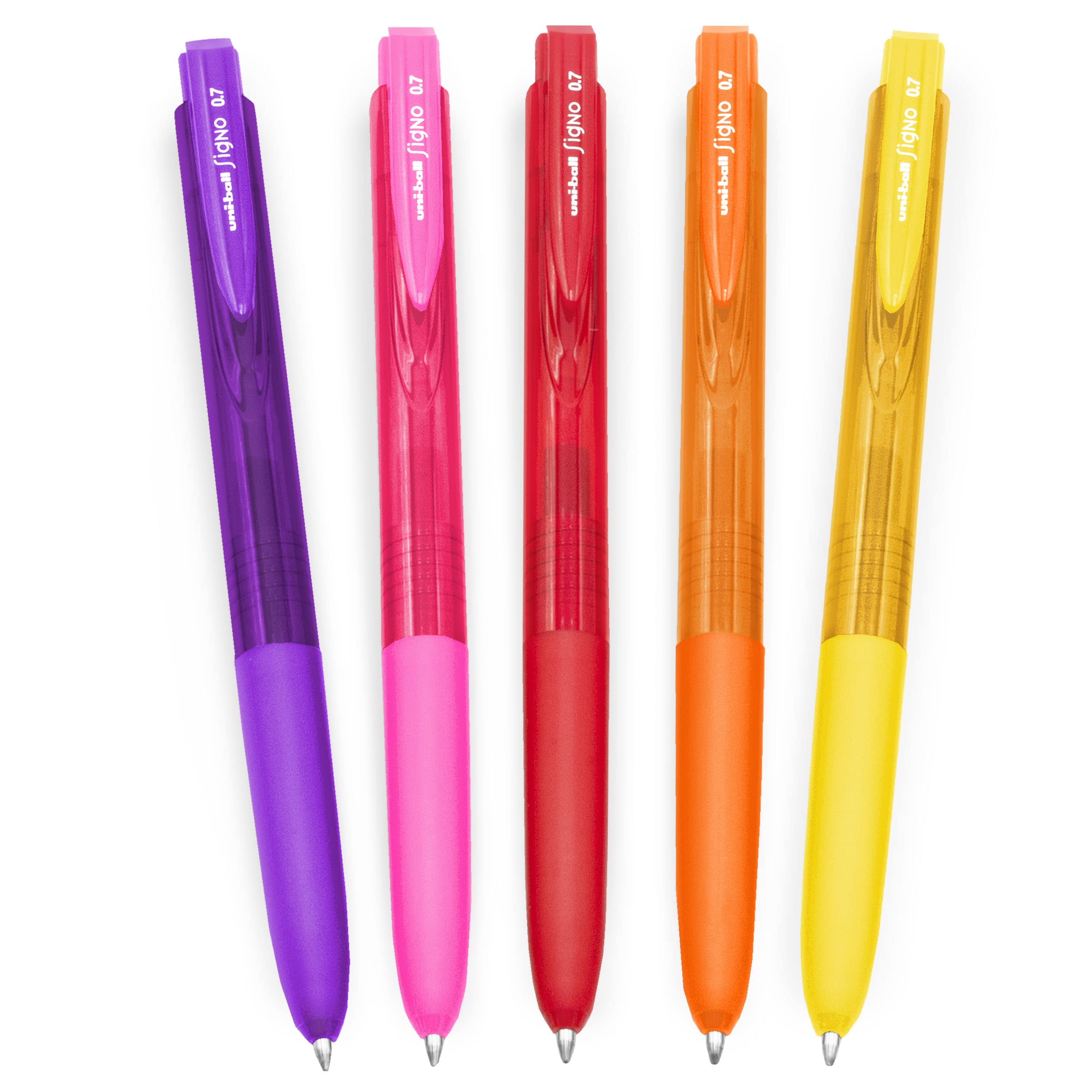 uni-ball Signo UMN-155-07 Gel Ink Retractable Rollerball Pen - 0.7mm Fine - Sunset Tones - Pack of 5