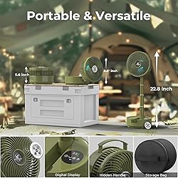 20000mAh Battery Operated Oscillating Table Fan