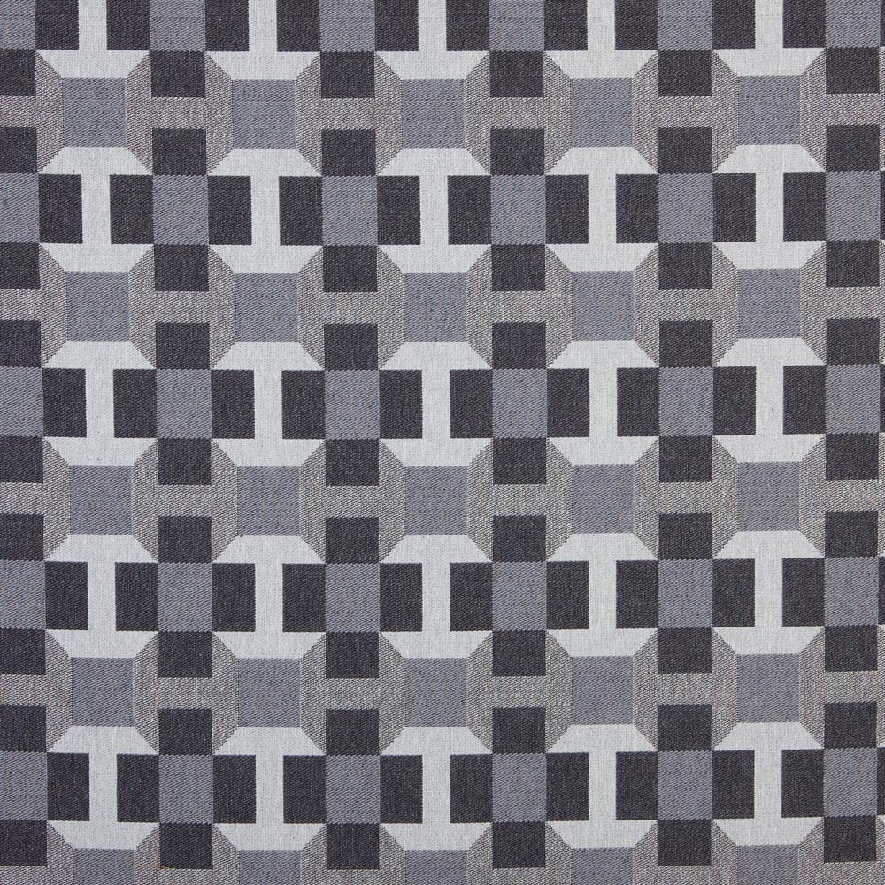 Kt KILOtela - Upholstery Fabric, Jacquard Gobelin, Upholstery, Cushions, Headboards, Accent Pillows, Handbags, Tote Bags, 100 cm Length x 280 cm Width, Checks, Grey ─ 1 metre — image 1