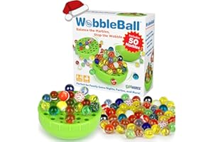 Funwares WobbleBall Marble Balance Game, 50 Marbles Included, Skill & Dexterity Games for Kids & Adults, Family Party Game for 1-4 Players, Ages 6+