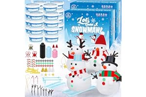 EOBOH 24 Pack Build a Snowman Kit, Christmas DIY Snowman Crafts for Kids Bulk, Snowman Kit Winter Decorations Indoor, Creative Kids Air Dry Clay Modeling Crafts Kit for Christmas Gifts Favor Supplies