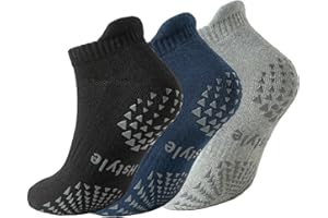 Hstyle 6 Pairs of Yoga Socks with Grips for Women and Men,Ideal for Ballet,Barefoot Workout,Pilates Grip Socks Non Slip Socks