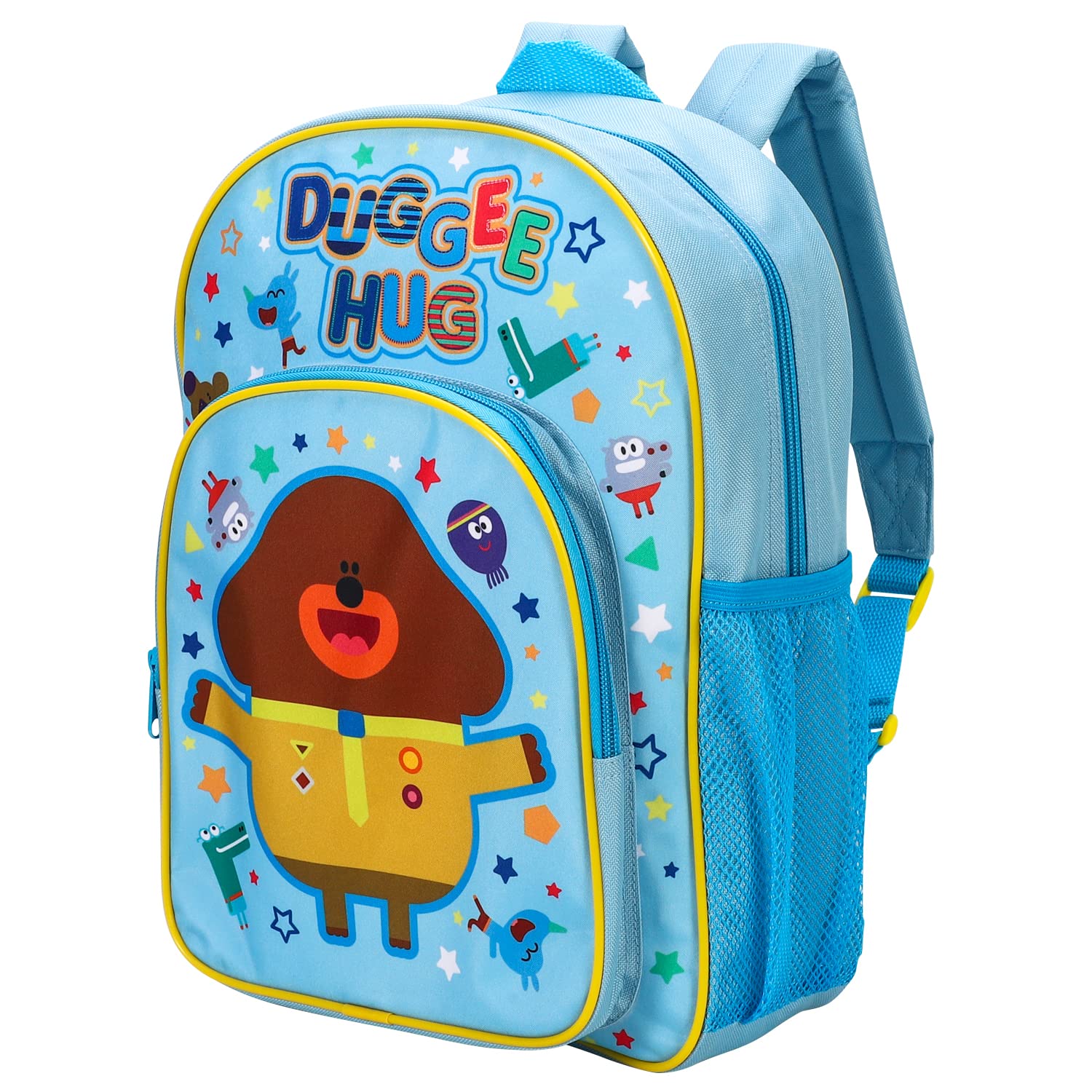 William Lamb Hey Duggee Kids Childrens Premium Backpack School Rucksack Travel Bag Boys Girls with side mesh pocket and front zipped pocket,Multicolour,36.7cm (height),26cm (width),13cm (depth),02916