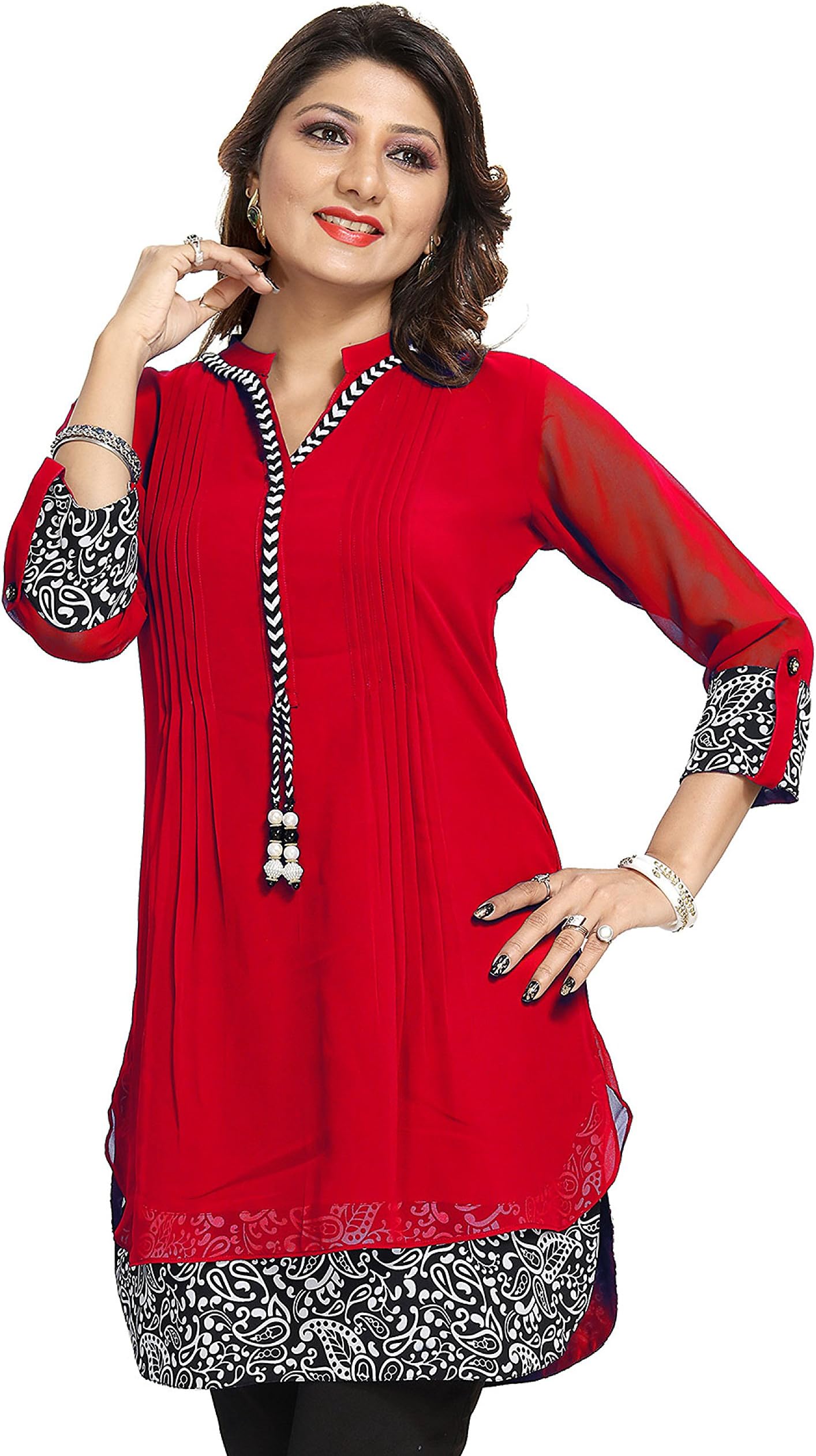 Meher Impex Georgette Lemon Yellow Kurta