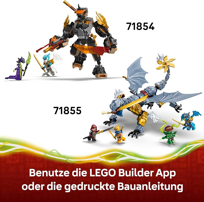 NINJAGO Coles Action-Mech und Drachen-Zane - Ninja Spielzeug für Jungen und Mädchen - Modellbau mit Actionfigur, 3 Minifiguren und Schwertern - Geschenk für Kinder ab 7 Jahren - 71854 — Foto 7 von 8