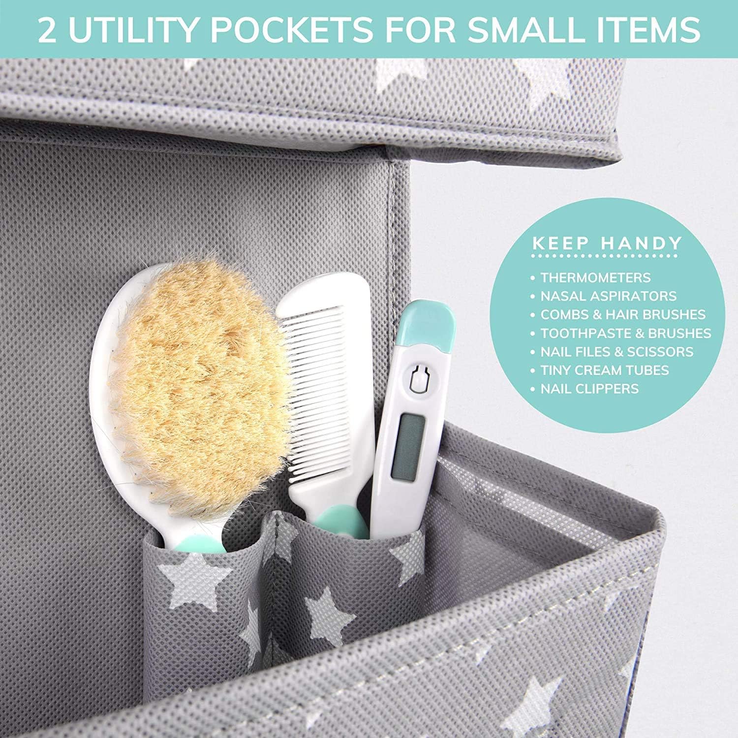 Vesta Baby Over Door Hanging Organiser with Hooks, Unisex Space Saving 4 Pocket Storage for Bathroom Children's Room, Nursery - Image 5