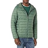 Amazon Essentials Men's Lightweight Water-Resistant Packable Hooded Puffer Jacket