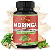 Organic Cadane Moringa Powder Capsules, 4in1 with Ashwagandha, Ginger, Holy Basil Tulsi - Immune Support - Oleifera Leaf Powder Herb Supplements, 120 Capsules