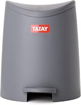 TATAY 3L Bathroom Bin with Pedal Grey Plastic Durable Compact 19x21.8x22.1 cm view 2