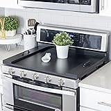 RELODECOR Noodle Board Stove Covers, Laminate Wood Farmhouse Stove Top Cover with Handles (Ebony Black), Sink Cover for Count