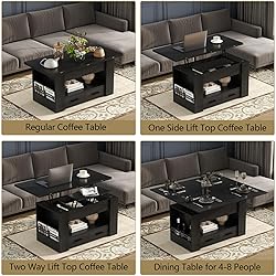 Lift Top Coffee Table, 4 in 1 Multi-Function Coffee