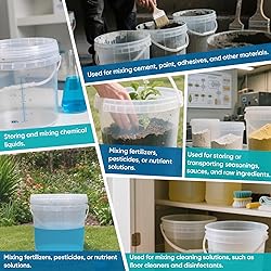 ASEVAT 1.3Gal 2Pack Clear Bucket Graduated Pail