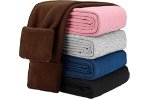 KEREDA Girls Fleece Lined Leggings Winter Warm Pants for Kids 3-14 Years