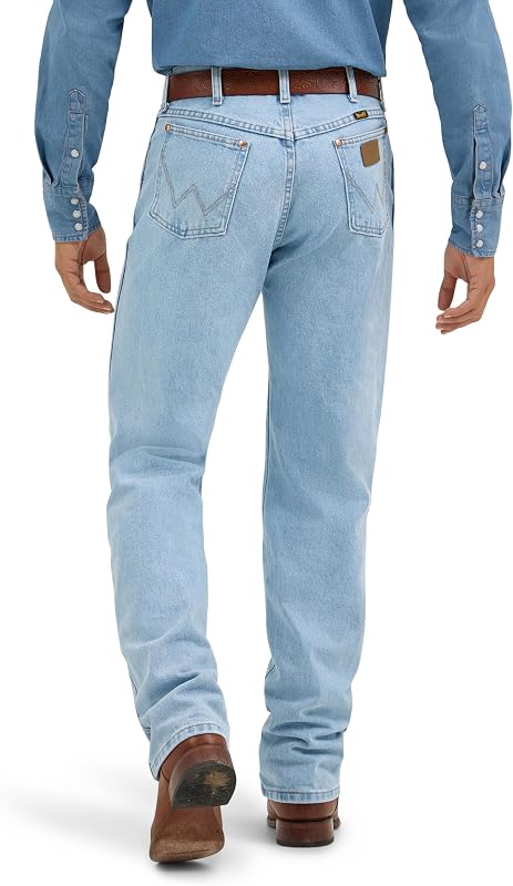 Jeans para Hombre Azul Hebilla Dorada blanqueada. 42W/30L