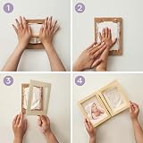 Chuckle Baby Hand & Footprint Kit White Wooden Frame 5x7, Clay Roller view 4