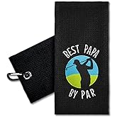 ERHACHAIJIA Best Papa by Par Embroidered Golf Towel with Clip. Funny Golf Accessories Golf Gifts for Men Golf Lover Dad Uncle Grandpa, Birthday Retirement Father's Day for Golf Fan