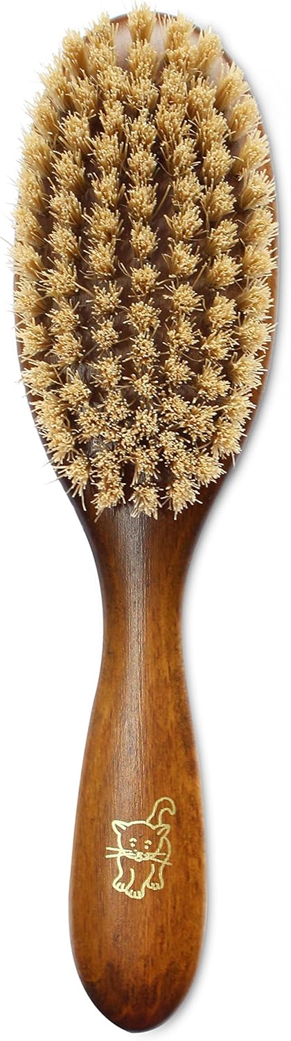 Mars Boar Bristle Cat Hair Brush, Made in Germany, 3/4" Bristles and 2" Wide Head : Pet Supplies