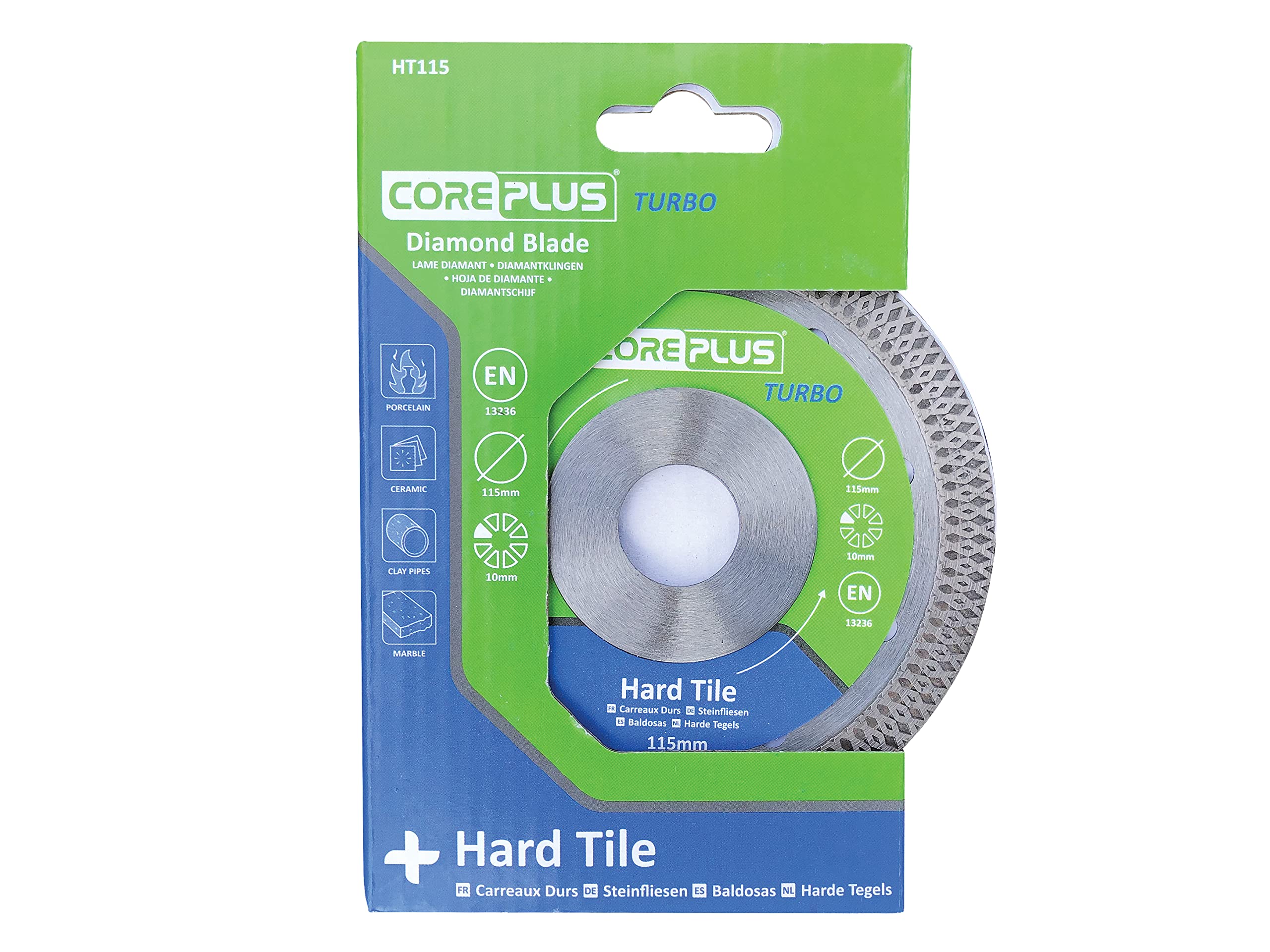 CorePlus Hard Tile Turbo Diamond Blade 115mm x B22.23mm (4.5in)