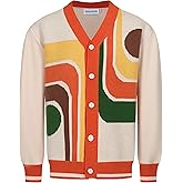 OXKNIT Men's Retro Knitted Cardigan Sweater, 1960s Mod Style Long Sleeve Vintage Casual Tops