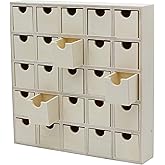 Creative Hobbies 25 Drawer Wooden Advent Calendar, DIY Unfinished Storage Box, Ready to Decorate, Pre Assembled, Storage Organizer