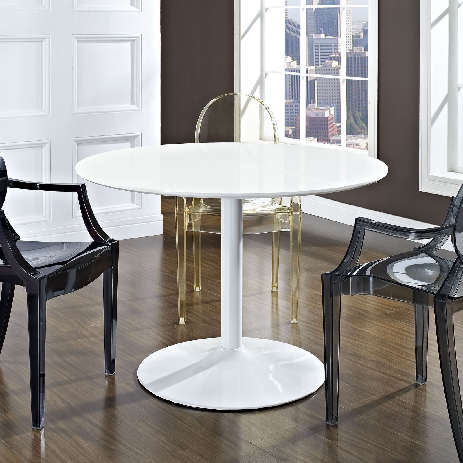 Photo 1 of **top part of the table only, missing the base and hardware **  Modway Rostrum Modern 44" Round Top Pedestal Kitchen and Dining Room Table in White