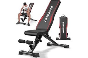 OPPSDECOR Adjustable Weight Bench, Easy Assembly Fast Folding Workout Bench, Space Saving Weight Benches Incline Decline Flat Utility Bench Press Bench for Home Gym Strength Training