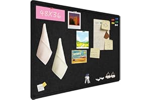 PTPDgPg Large Bulletin Board - 48 x 36 in | Large Felt pin Boards for Decorating Walls | Foldable Photo Display with Sticky T