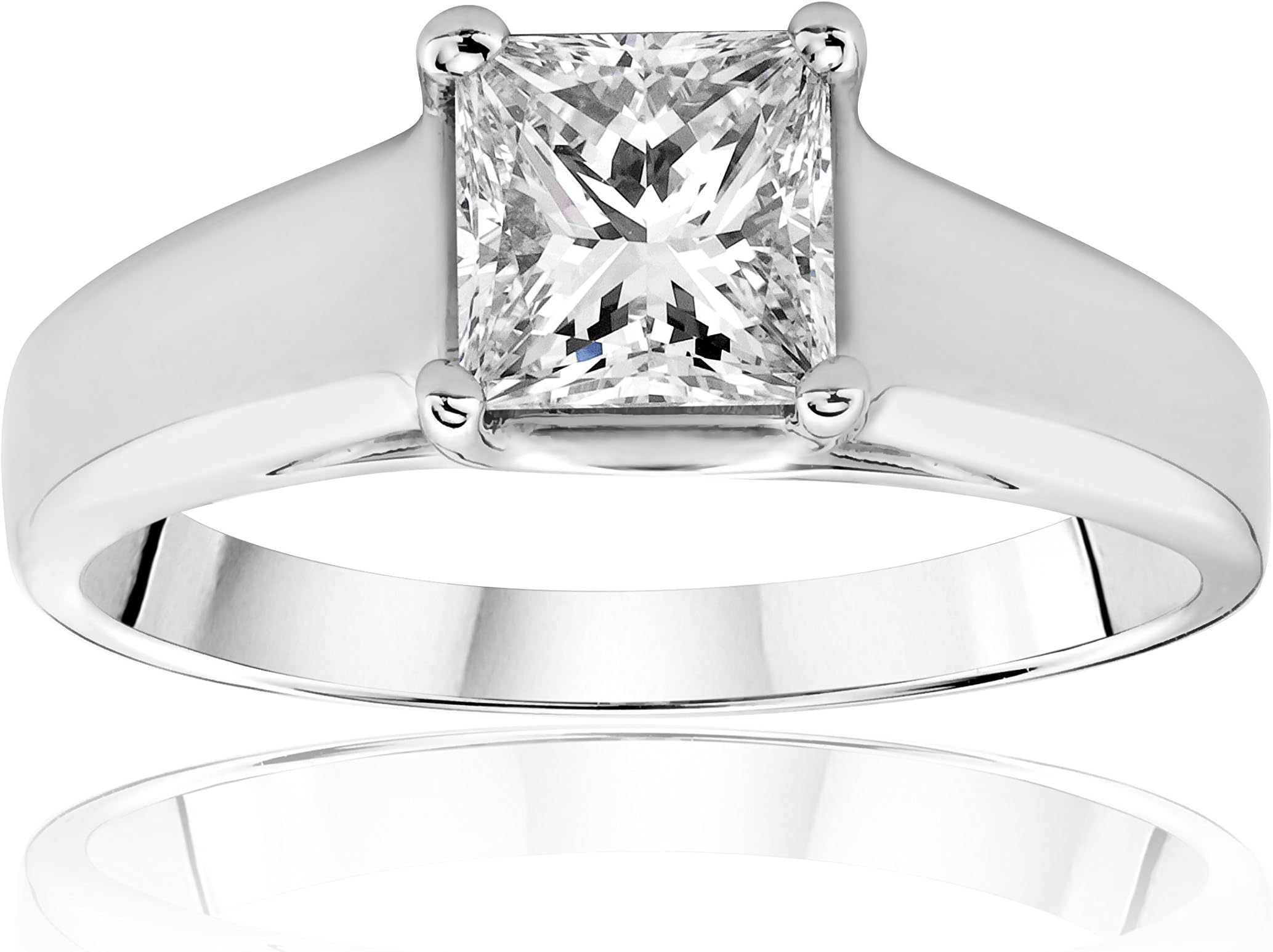GIA Certified Platinum 1.22 ct Princess-Cut Diamond (F, VVS1) Solitaire Ring Size 7
