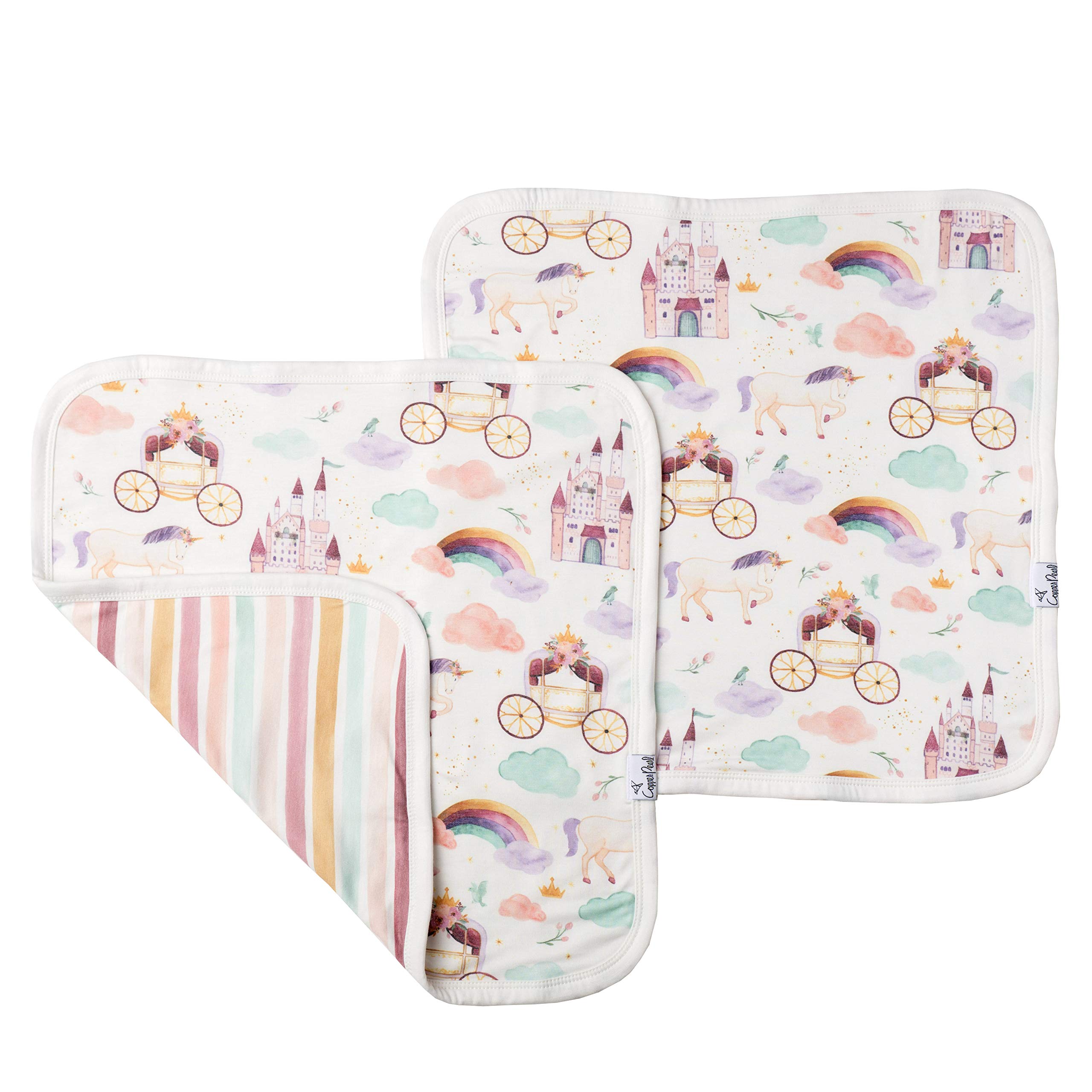 Copper Pearl 3-Layer Knit Security Blanket Set Sized 16" X 16" 2-Pack "Enchanted"