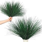 Norme 12 Pcs Large Artificial Green Pine Needles Branches 17.7" Christmas Window Box Decoration Picks Pine Branches for DIY Christmas Garland Wreath Flower Arrangements Outdoor Garden Decoration