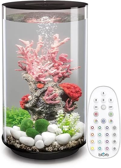 biOrb Tube 30L Black Aquarium with MCR LED Lighting 360 View