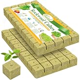 Halatool 1 Inch Rockwool Cubes for Hydroponics, 100 Pcs Seed Starter Plugs | Basalt Stonewool for Seeds Starting, Cloning, Cuttings, Leafy Greens, Herbs, Fits 1020 Trays, Net Cups, DWC, NFT &amp; Kratky