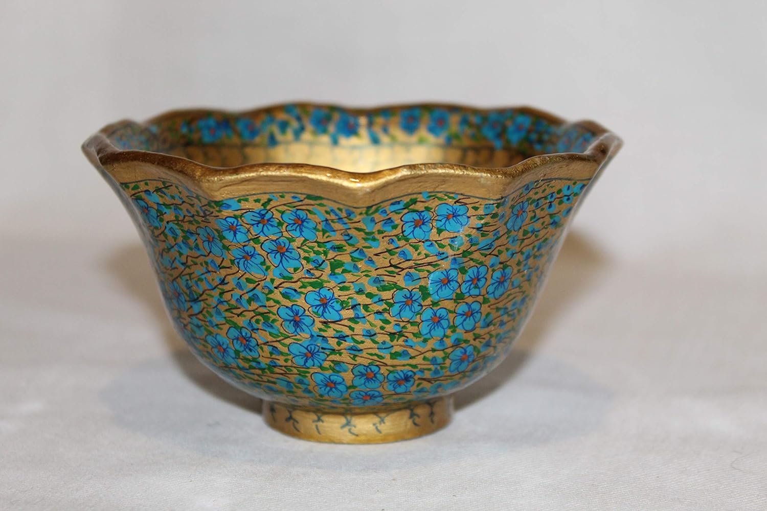 photo Paper Mache Bowl Decor kashmir kitchen decor blue