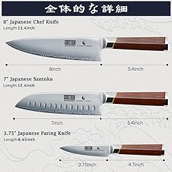 HOSHANHO 3 Pieces Knife Set, Ultra-Sharp Japanese