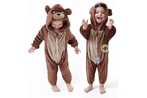 DILUFUN Baby Infant Boys Girls Halloween Onesie Costume,Toddler Animal Onesie Cosplay Costume,Funny Warm Winter Outfit