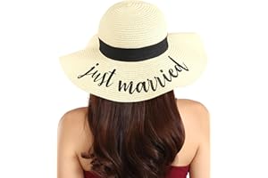 BROOK + BAY Foldable Beach Hats for Women-Floppy Sun Hats for Women,Roll up Straw Hats for Women,Summer Vacation Hats&Beach Wide Brim Hat