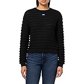 HUGO Women's Center Logo Tonal Rib Cropped Sweater
