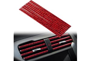 AuMoHall 10 Pieces Car Air Conditioner Decoration Strip DIY Interior Moulding Trim for Car Vent Outlet Auto Car Interior Accessories, Red