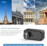 Mscien UK to EU Plug Adapter with 3 USB, 7-in-1 Travel Charger Black view 3
